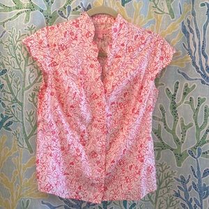 Cute Lilly Pulitzer scalloped blouse